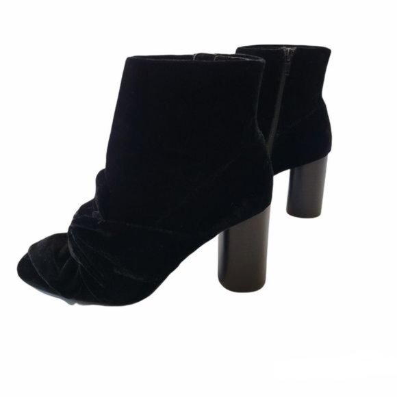 Zara Velvet Bow Ankle Boots Black Size 38. - Picture 7 of 15
